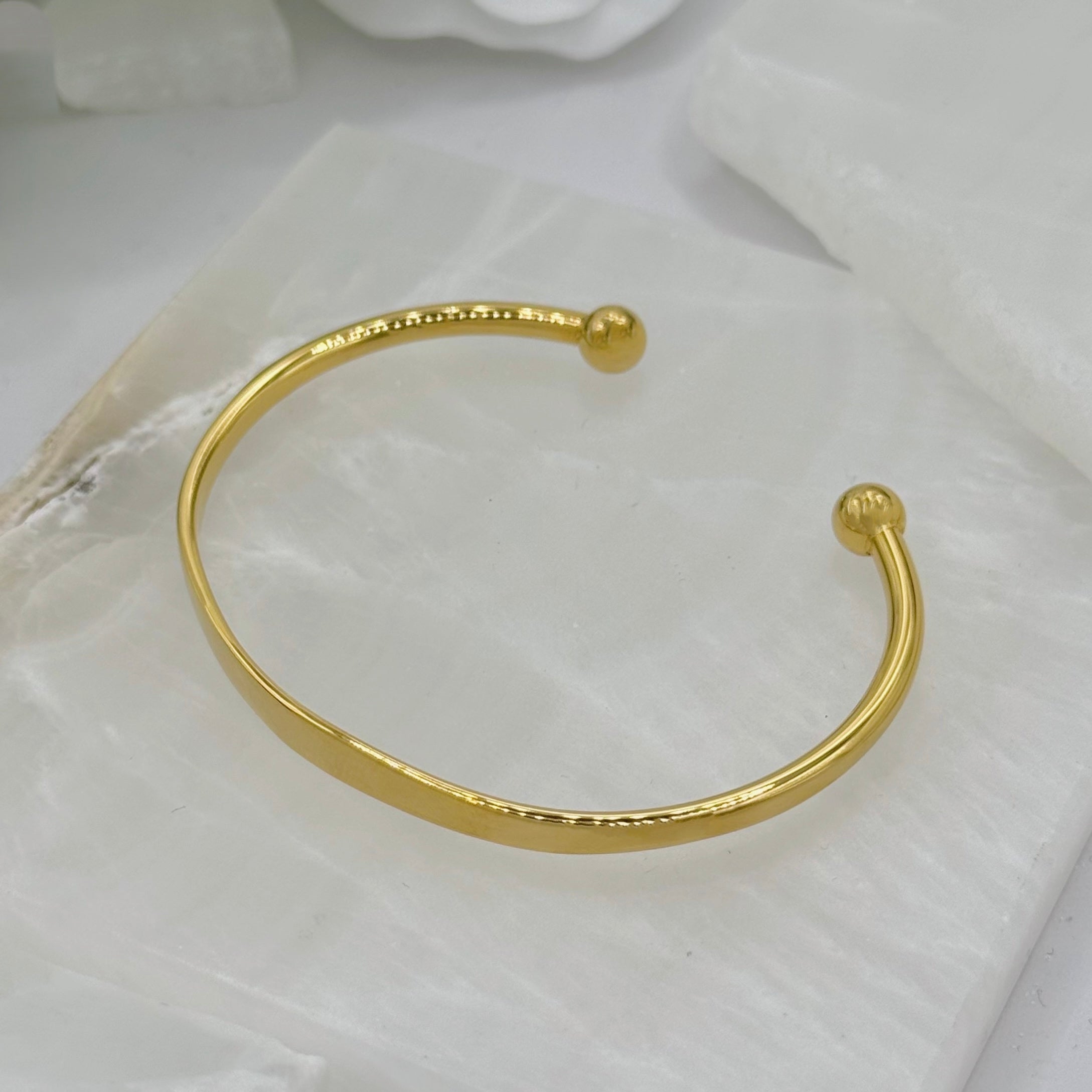 GOLD DOUBLE BALL bangle