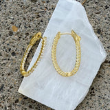 LUJANE CRYSTAL OVAL HOOP earrings