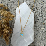 LIGHT BLUE ENAMEL BUTTERFLY SUPER MINI II necklace