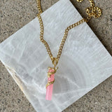 WISE DRAGON PINK JADE necklace