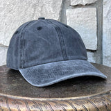 BLACK GARMENT-DYED COTTON BASEBALL cap