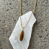 TIGERS EYE ELONGATED TEARDROP necklace