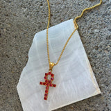 3MM RED ANKH necklace