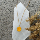 YELLOW ENAMEL SMILEY FACE necklace