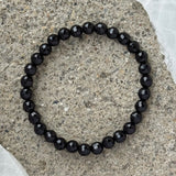 5MM DIAMOND CUT BLACK TOURMALINE BEADED bracelet