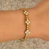 GOLD CRYSTAL FLORA bangle