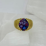 GOLD PURPLE DREAM CAGED ring
