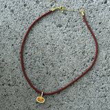 CITRINE CRYSTAL OVAL BROWN CHORD necklace