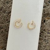 GOLD CRYSTAL NAIL STUD earrings