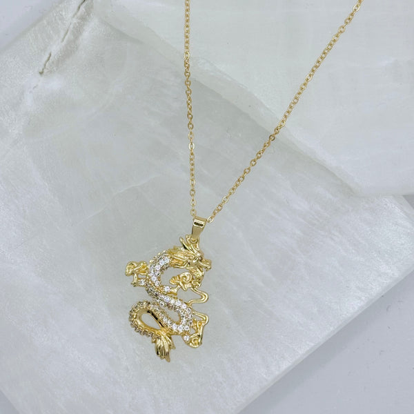 FIERY CRYSTAL DRAGON necklace