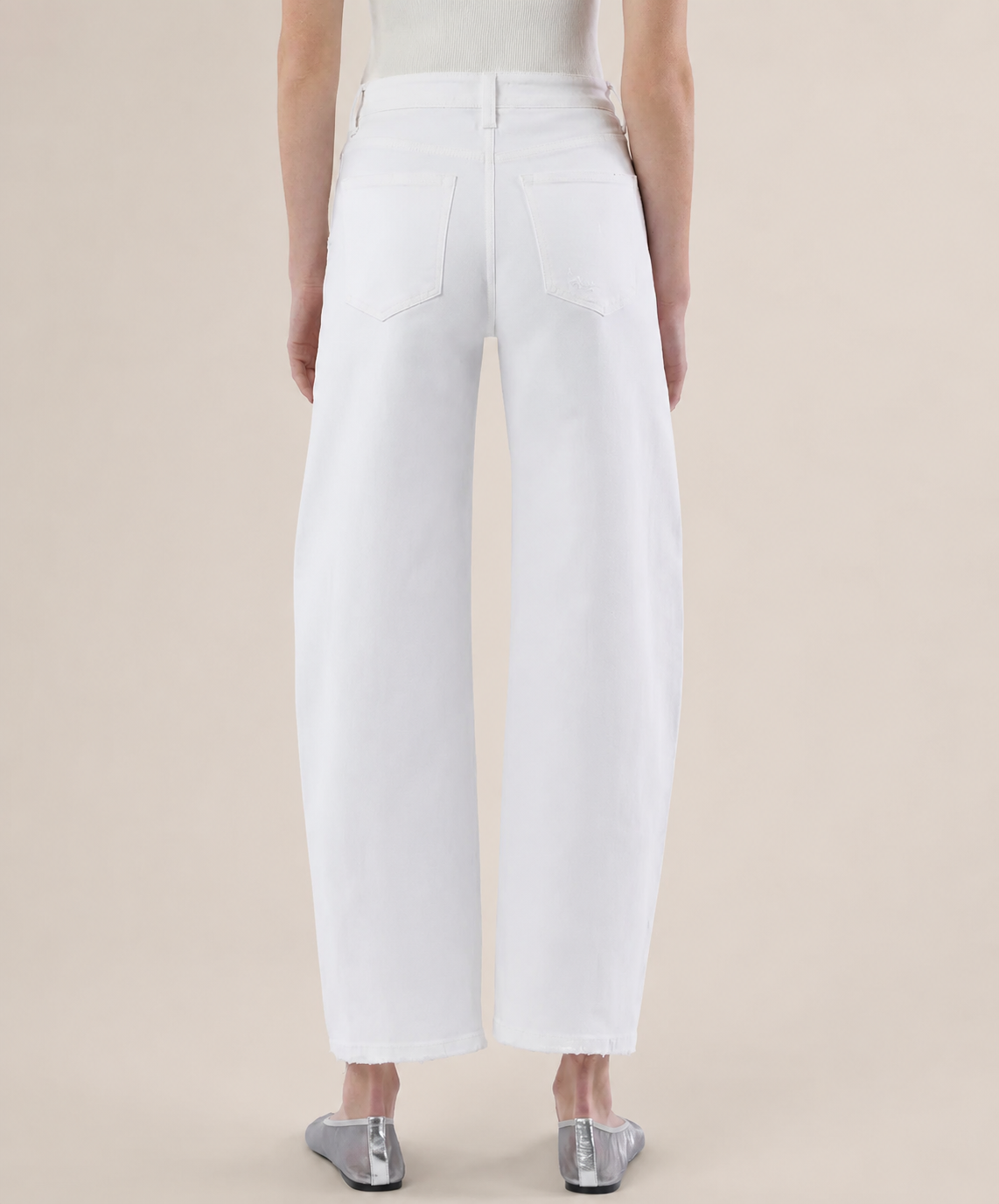 WESS HIGH RISE BRIGHT WHITE BARREL jeans