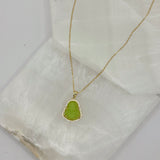 LIME GREEN BUDDHA SUPER MINI necklace
