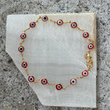 RED EVIL EYE anklet