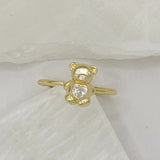 GOLD TEDDY BEAR ring