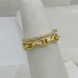 GOLD CRYSTAL & MARINER ring