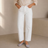 WESS HIGH RISE BRIGHT WHITE BARREL jeans