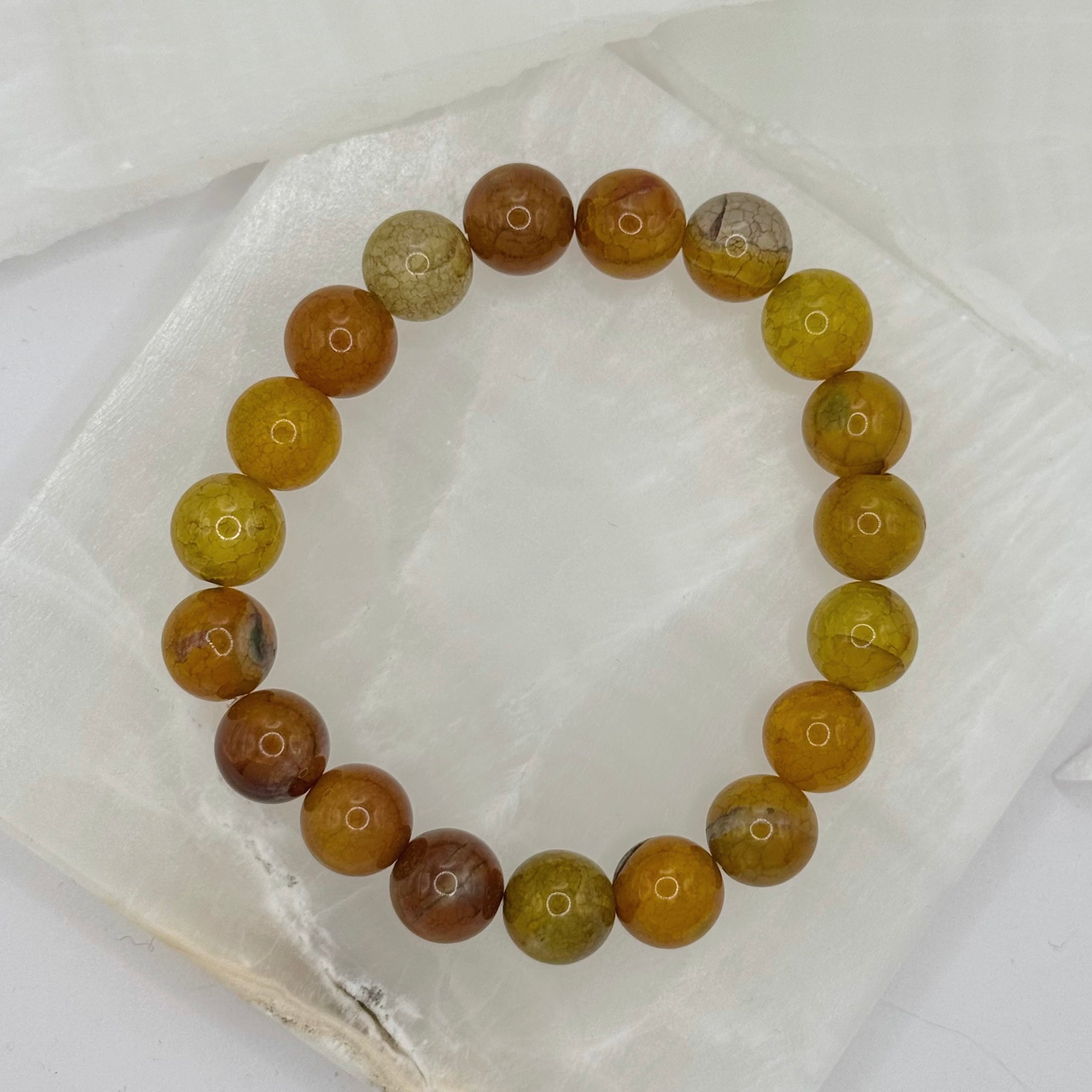 10MM DRAGON VEIN AGATE BEADED bracelet