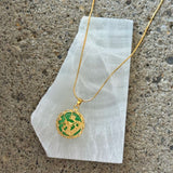 GIFTED DRAGON REVERSIBLE GREEN JADE necklace