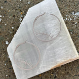 SILVER ABSTRACT EYE HOOP earrings