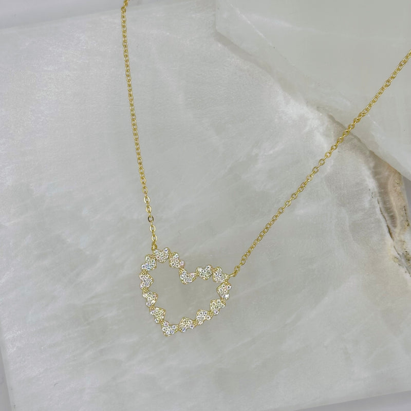 CRYSTAL CLUSTERED HEARTS necklace