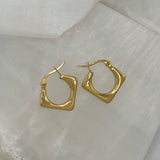 GOLD SQUARE MINI HOOP earrings