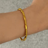 GOLD OVAL BEADED bangle