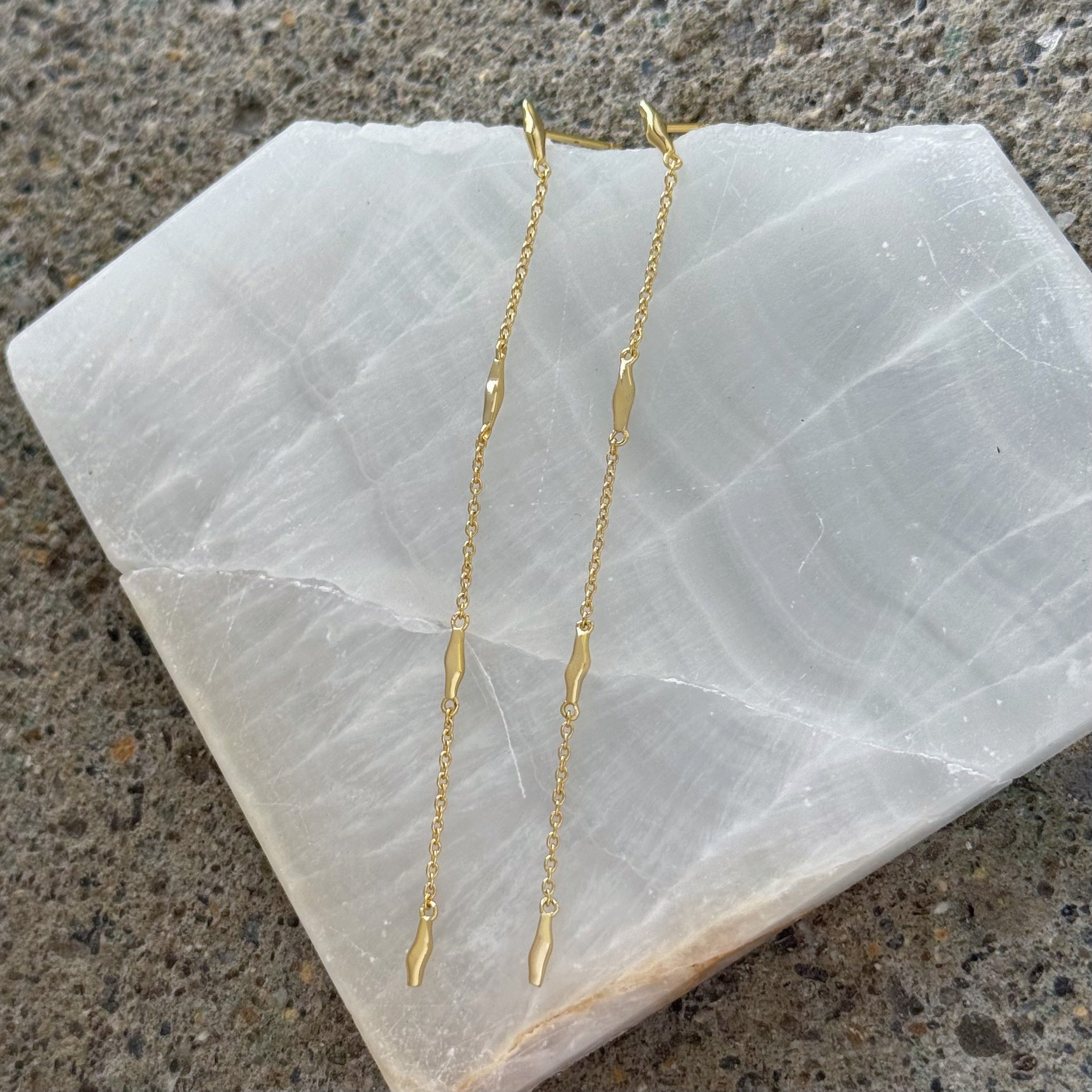 LIQUID GOLD DANGLE DAINTY earrings