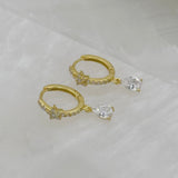 GOLD CRYSTAL STAR TEARDROP earrings
