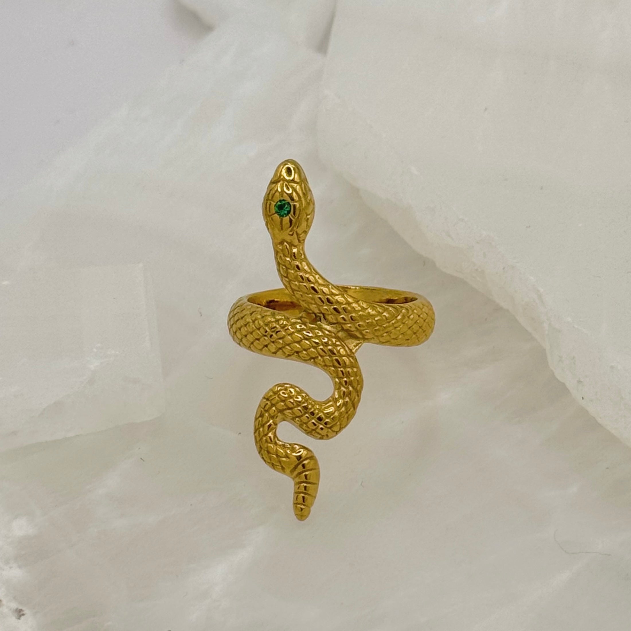 GOLD STEEL SNAKE ring