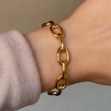 GOLD CABLE CUFF bangle