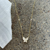 GOLD CRYSTAL REBIRTH BUTTERFLY necklace