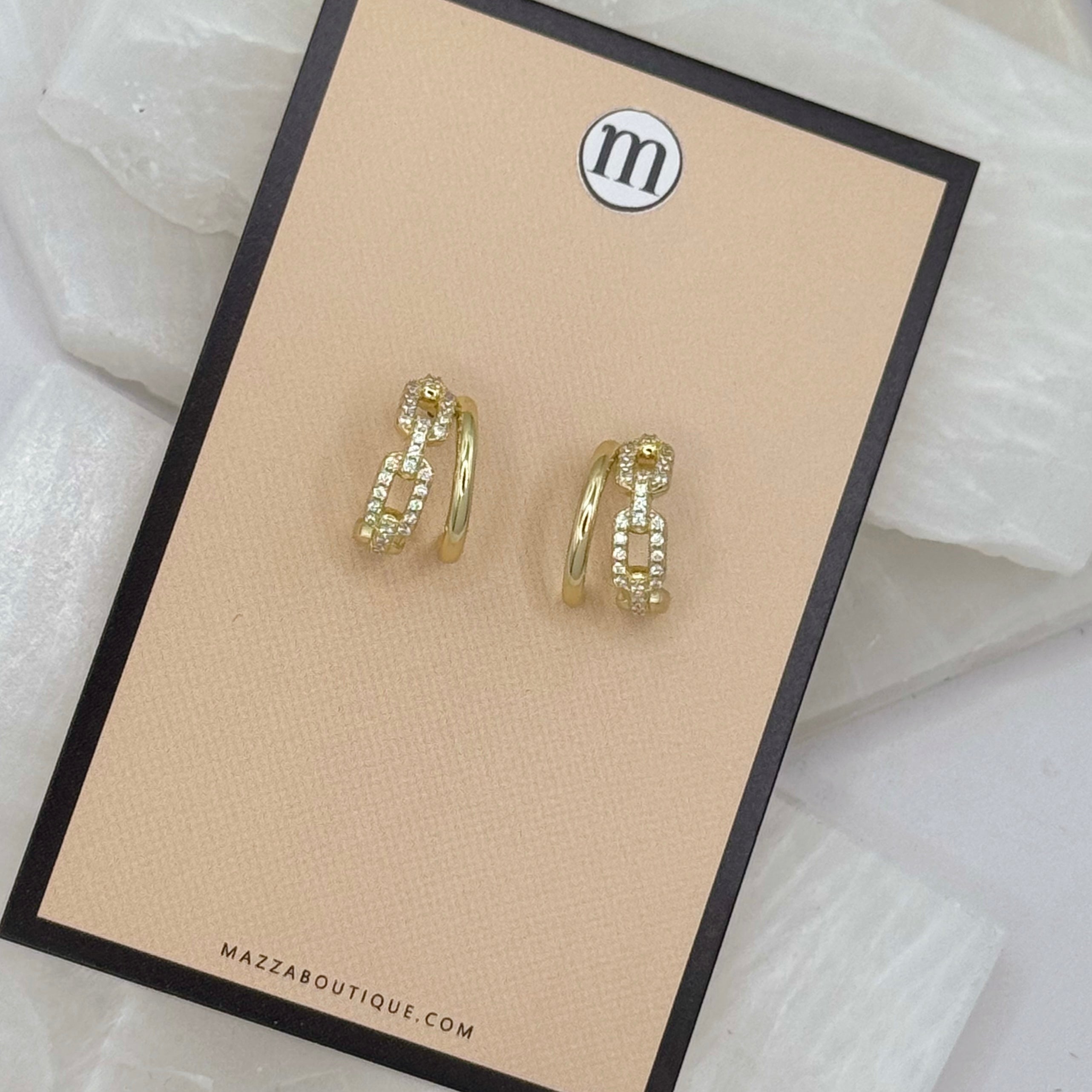 GOLD CHAIN LINK HOOP earrings