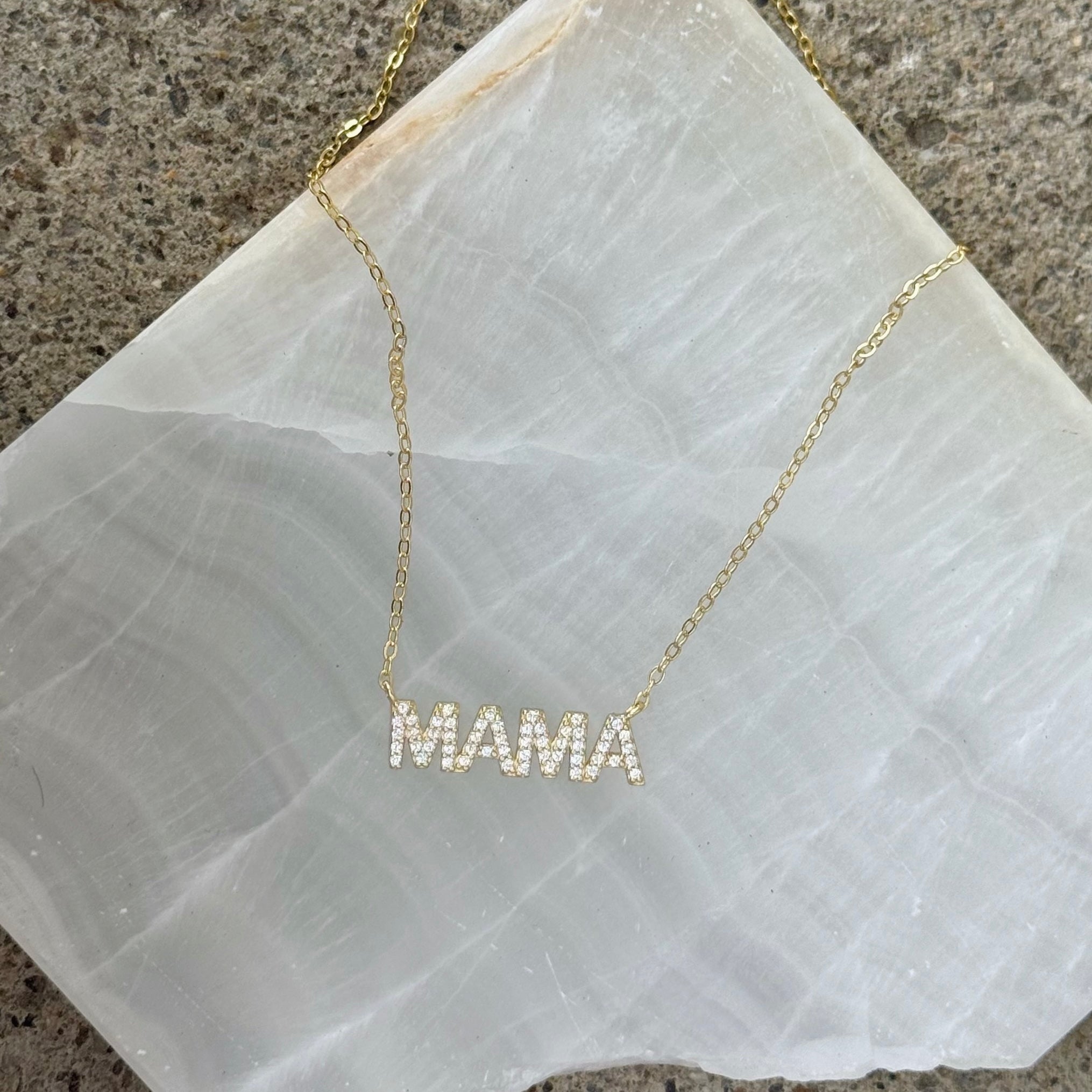 GOLD CRYSTAL MAMA necklace