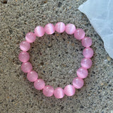 10MM PINK CATS EYE BEADED bracelet