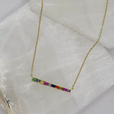 GOLD MULTICOLOR BAR necklace