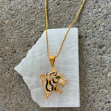 CRYSTAL TIGER HEAD III necklace