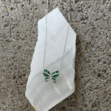 SILVER EMERALD BUTTERFLY necklace