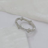 SILVER CRYSTAL GOOD LUCK ring