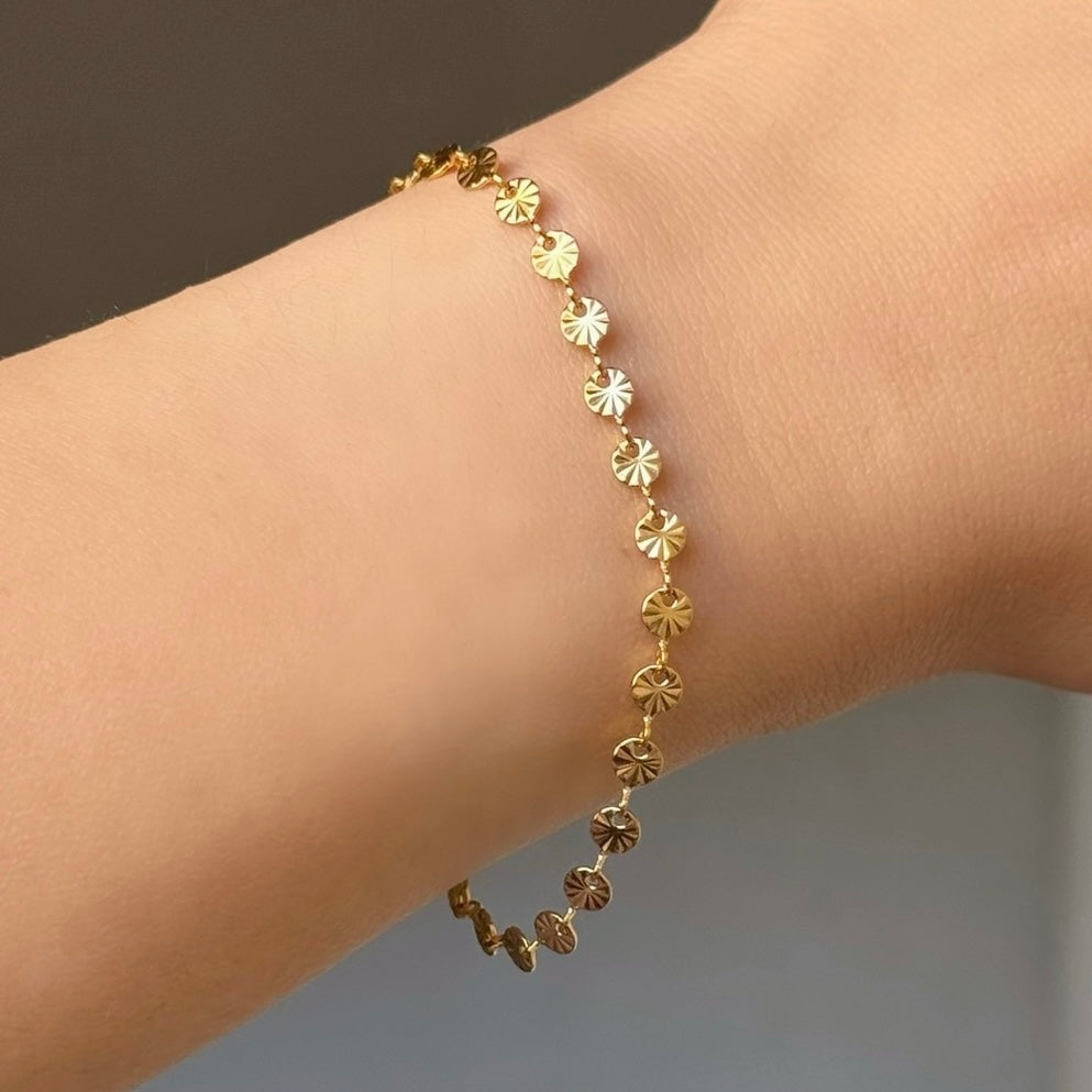 GOLD ROUND DIAMOND CUT bracelet