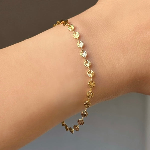 GOLD ROUND DIAMOND CUT bracelet