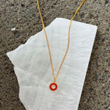 RED ENAMEL EYE SUPER MINI necklace