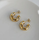 GOLD CHUNKY CRYSTAL earrings