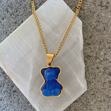 BLUE TEDDY BEAR necklace