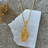 GOLD LARGE BLESSED MOTHER necklace