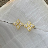 GOLD CRYSTAL ZALINA STUD earrings