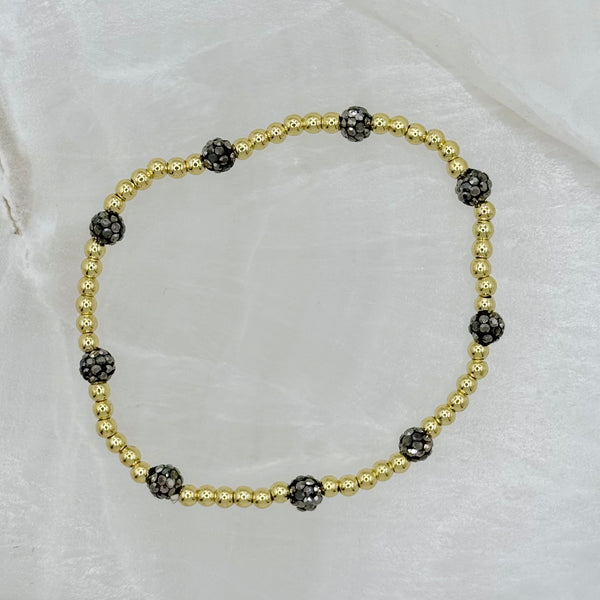 BLACK CRYSTAL BEADED bracelet