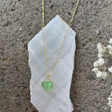 GOLD PERIDOT HEART PAPERCLIP necklace