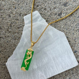 POWERFUL DRAGON GREEN JADE necklace