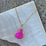 CRYSTAL BUDDHA MINI FUCHSIA JADE necklace