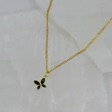 BLACK ENAMEL BUTTERFLY SUPER MINI necklace